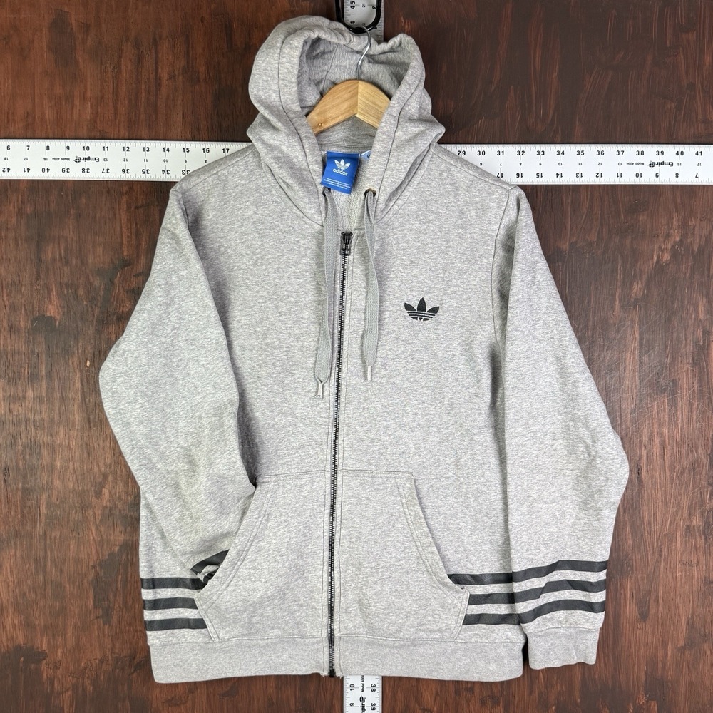 Adidas Originals Trefoil Essentials Hoodie Pullover Sweatshirt Gray Men Medium